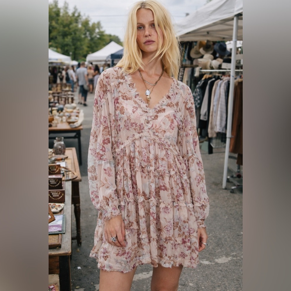ANTHROPOLOGIE O.P.T RUFFLE TRIM ANGELIQUE DRESS